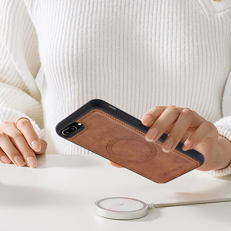 For iPhone SE 2022 / 2020 / 8 / 7 LC.IMEEKE Magsafe Phone Case(Brown)