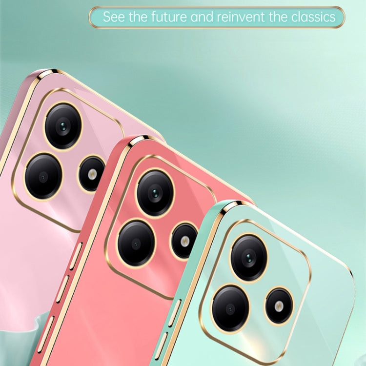 For Redmi Note 14 5G XINLI Straight Edge 6D Electroplate TPU Phone Case(Hawthorn Red)