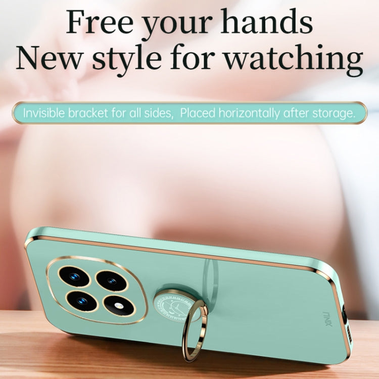 For Redmi Note 14 Pro+ 5G XINLI Straight 6D Plating Gold Edge TPU Shockproof Case with Ring Holder(Black)