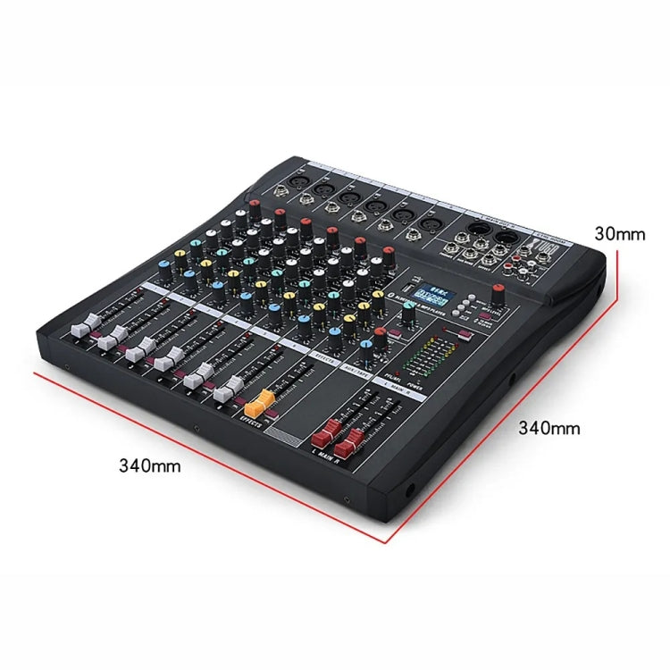 XTUGA CT60X 6-Channels Audio Mixer DJ Mixing Console with 48V Power Supply(UK Plug)