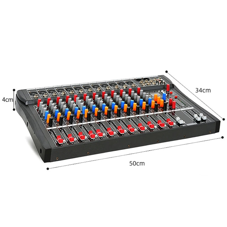 XTUGA CT120X 12-Channels Audio Mixer DJ Mixing Console with 48V Power Supply(UK Plug)