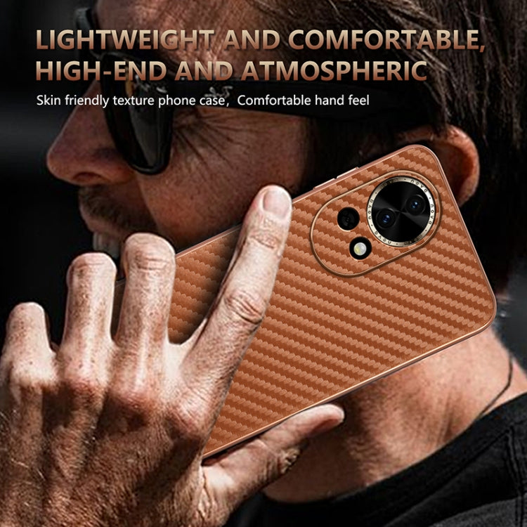 For Huawei nova 13 / nova 12 AZNS Electroplated Edge Carbon Fiber Texture Phone Case(Green)