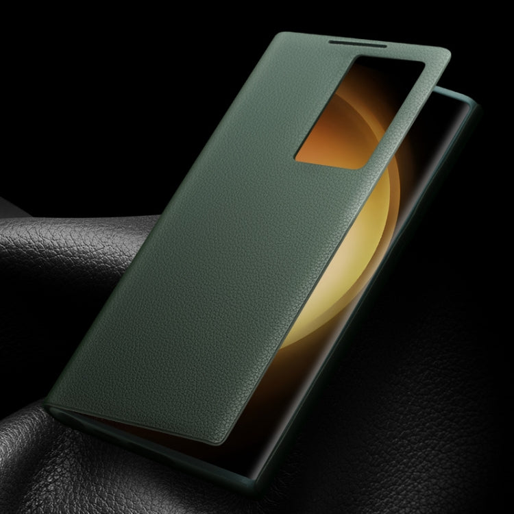 For Samsung Galaxy S23+ 5G QIALINO Magnetic Genuine Leather Phone Case(Green)