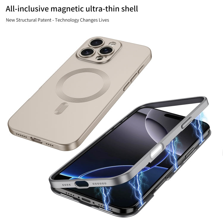 For iPhone 16 GKK MagSafe Full Coverage Phone Case(Black)