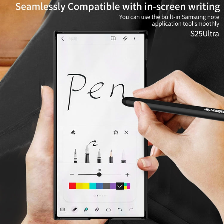 For Samsung Galaxy S25+ 5G GKK Ultra-thin Holder Phone Case with Pen Slots & Stylus Pen(Black)