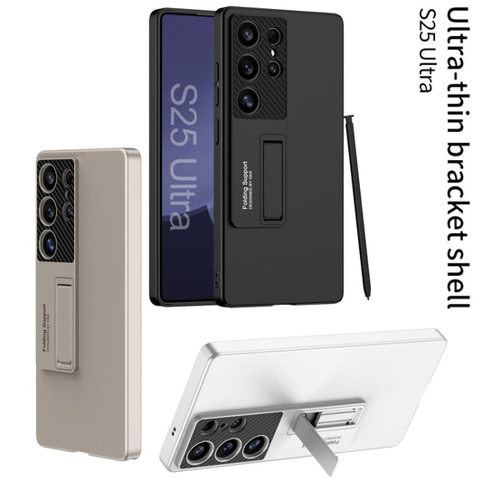 For Samsung Galaxy S25 Ultra 5G GKK Ultra-thin Shockproof Phone Case with Holder / Pen(Black)