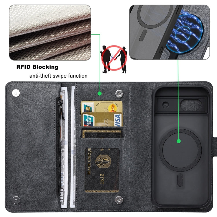 For Google Pixel 8a ViLi GVB Series MagSafe Magnetic RFID Leather Phone Case(Black)