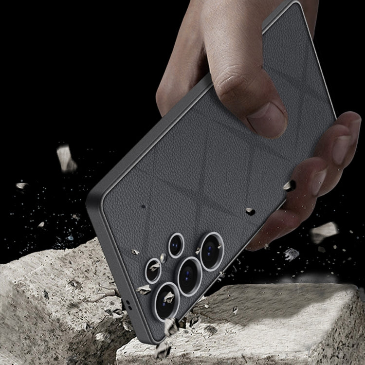 For Samsung Galaxy S25 Ultra 5G GKK Asterism Metal Paint Skin Feel Leather Full Coverage Phone Case(Orange)