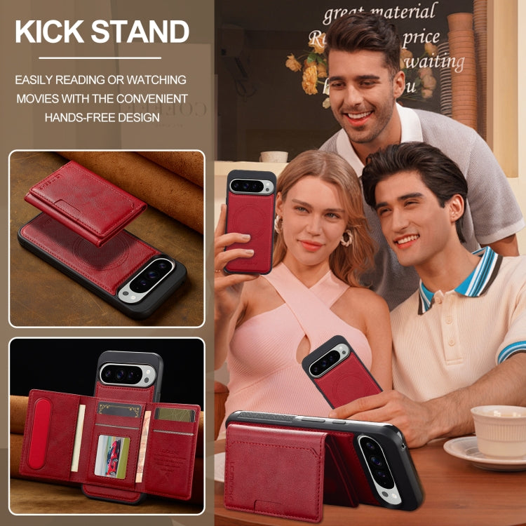 For Google Pixel 9 Pro XL LC.IMEEKE L5 Series Detachable RFID Card Bag Magsafe Phone Case(Red)
