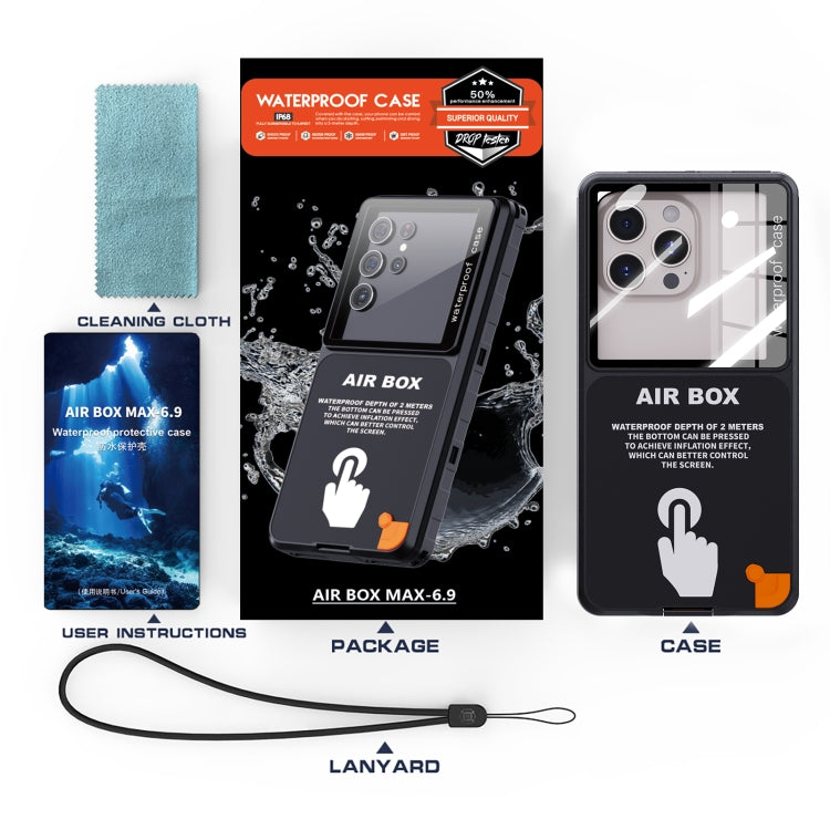 RedPepper Air Box Max 6.9 IP68 Waterproof Phone Case for 6.9 inch Phone(Black)