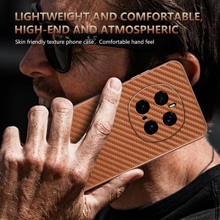 For Honor Magic7 Pro AZNS Electroplated Edge Carbon Fiber Texture Phone Case(Brown)