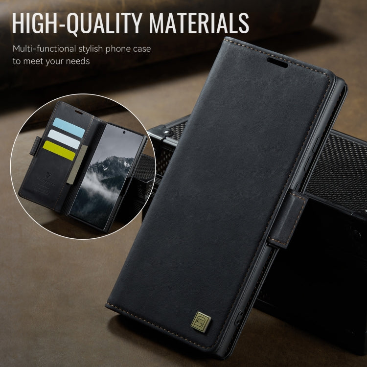 For Samsung Galaxy Note20 Ultra AutSpace A11 Side Buckle MagSafe Magnetic RFID Phone Leather Case(Black)