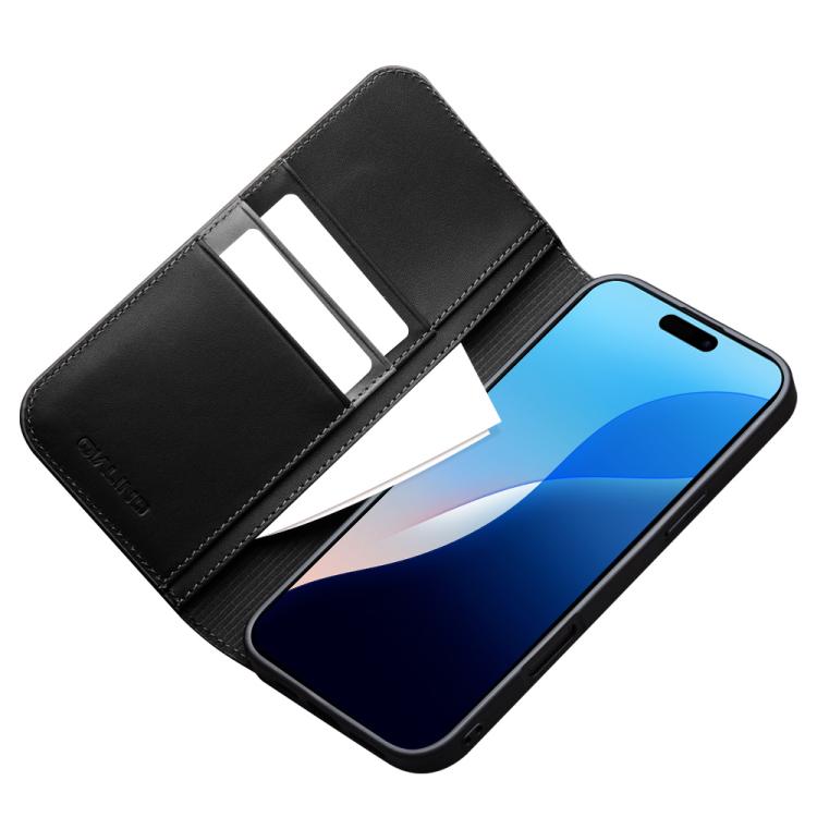 For iPhone 16 Pro Max QIALINO Classic Gen2 Genuine Leather Phone Case(Black)
