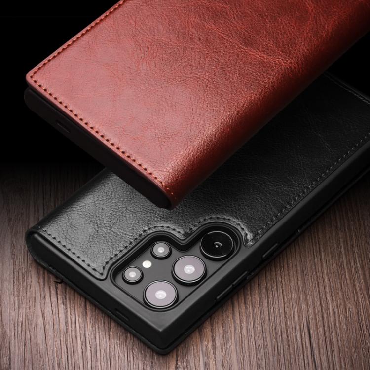 For Samsung Galaxy S25 Ultra 5G QIALINO Genuine Leather Phone Case(Brown)