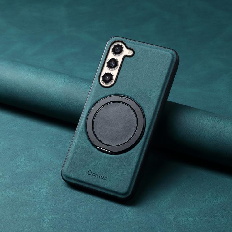 For Samsung Galaxy S23+ 5G Denior A14 Skin Feel Rotating Holder MagSafe Phone Case(Blue)