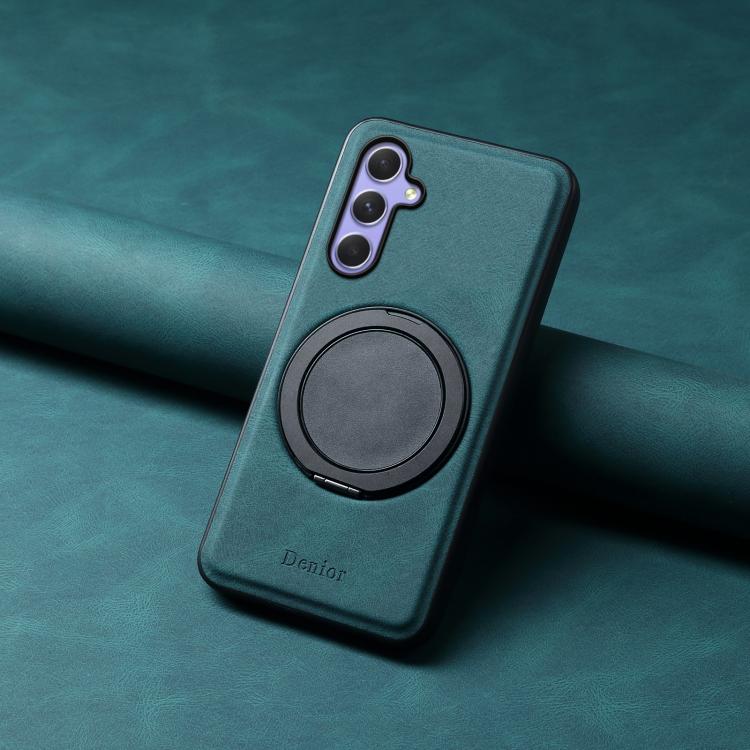 For Samsung Galaxy A55 5G Denior A14 Skin Feel Rotating Holder MagSafe Phone Case(Blue)