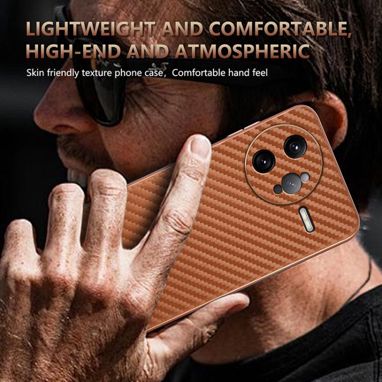 For Redmi K80 Pro AZNS Electroplated Edge Carbon Fiber Texture Phone Case(Blue)