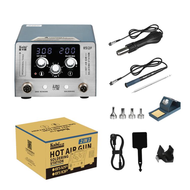 Kaisi 8512P 2 in 1 Constant Temperature Digital Display Hot Air Gun Soldering Iron Rework Station, Plug:UK Plug