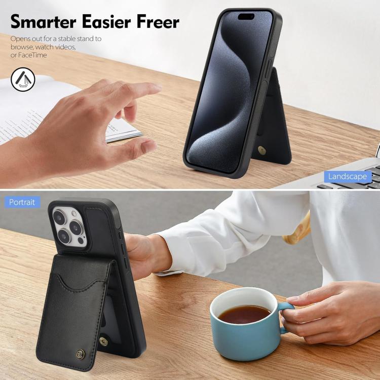 For iPhone 13 Pro Max AwQuer Vertical Flip Card Bag Holder Leather Phone Case(Black)