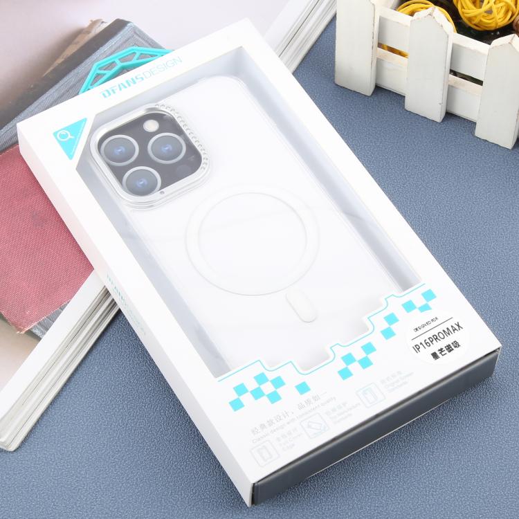 For iPhone 16 Pro Max DFANS DESIGN Metal Lens Frame MagSafe Phone Case(Transparent)