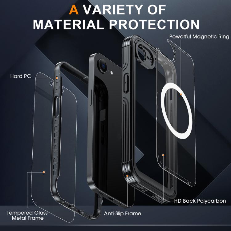 For iPhone 17e / 16e RedPepper Tempered Glass MagSafe Phone Case(Blue)