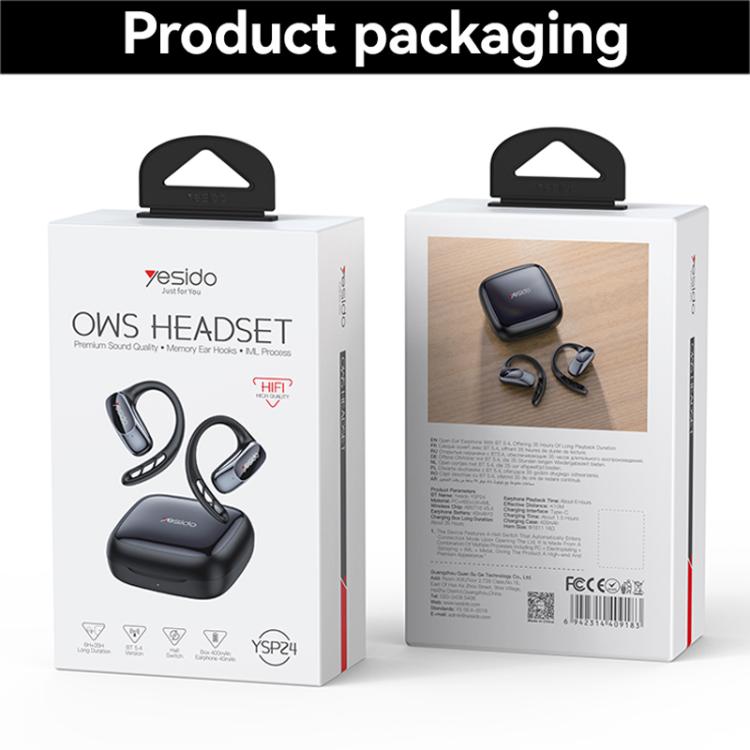 Yesido YSP24 Ear-hook Open OWS Bluetooth Earphone(Black)