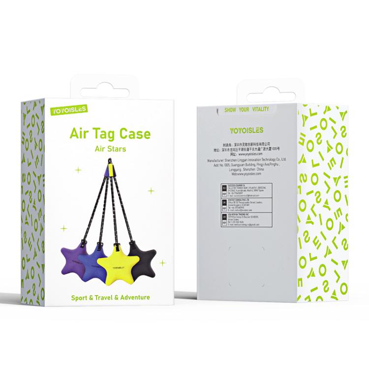 For AirTag 2nd Gen / AirTag 1st Gen 4pcs YOYOISLES Air Stars Series EVA Keychain Locator Protective Case
