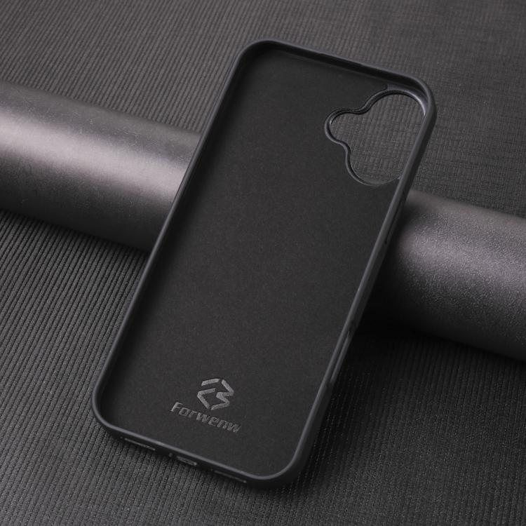 For iPhone 16 Forwenw F5 Series Integrated Card Bag Phone Case(Black)