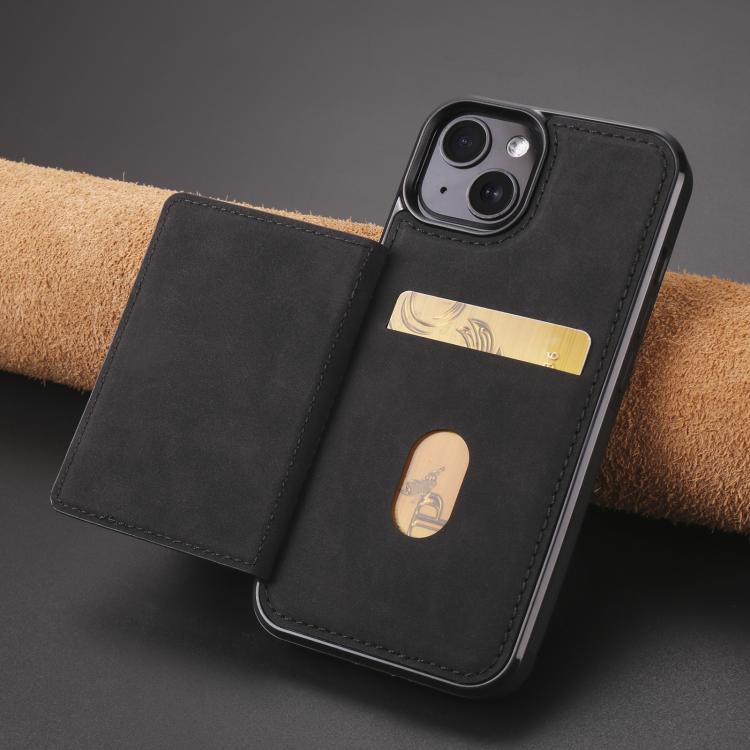 For iPhone 13 mini Forwenw F8 Series 2 in 1 Magnetic Card Slot Leather Phone Case(Black)