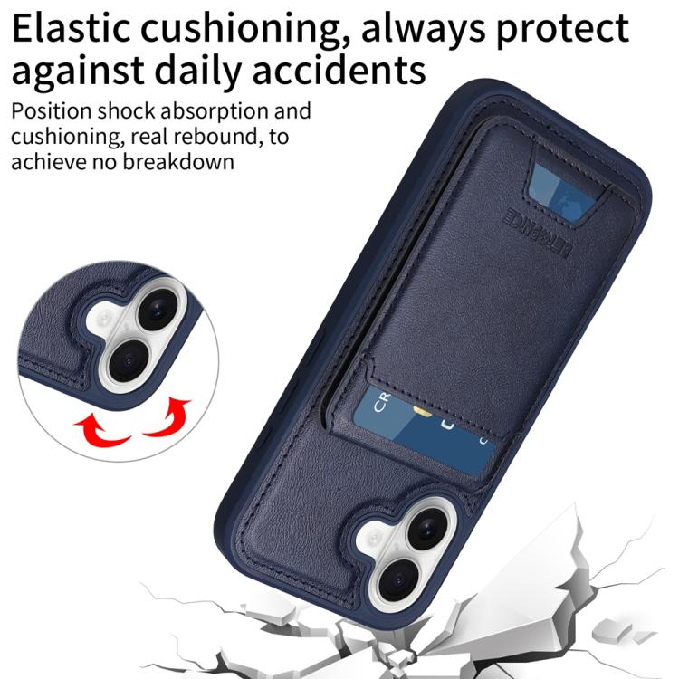 For iPhone 16 BETOPNICE Vertical Flip Detachable MagSafe Wallet Phone Case(Blue)