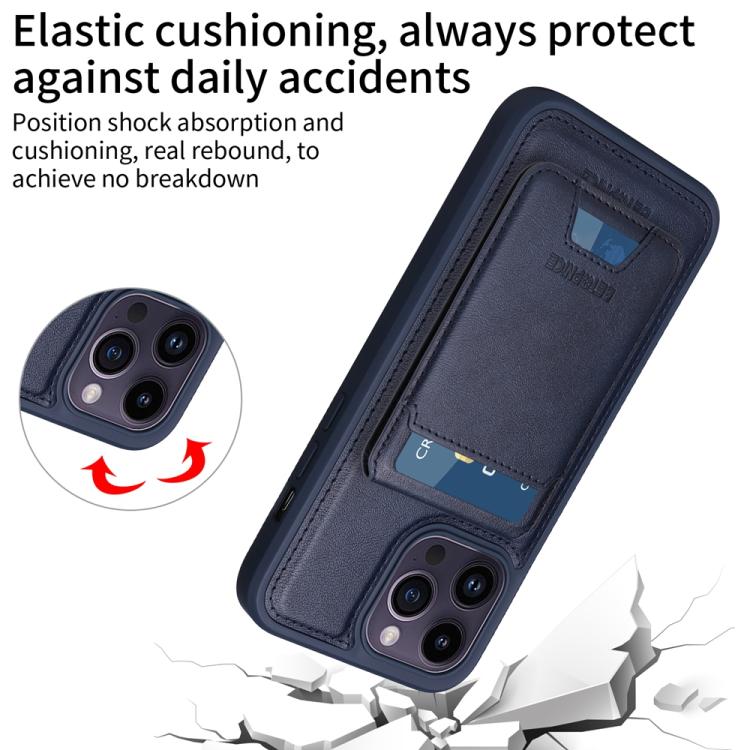 For iPhone 14 Pro Max BETOPNICE Vertical Flip Detachable MagSafe Wallet Phone Case(Blue)