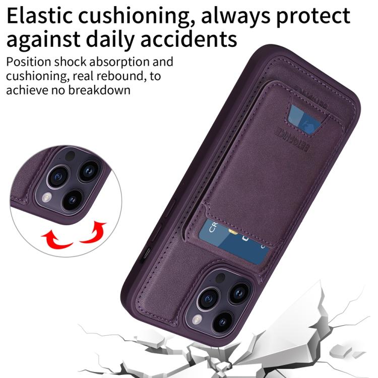 For iPhone 14 Pro Max BETOPNICE Vertical Flip Detachable MagSafe Wallet Phone Case(Purple)