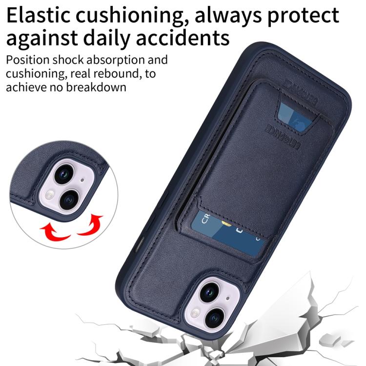 For iPhone 14 Plus BETOPNICE Vertical Flip Detachable MagSafe Wallet Phone Case(Blue)