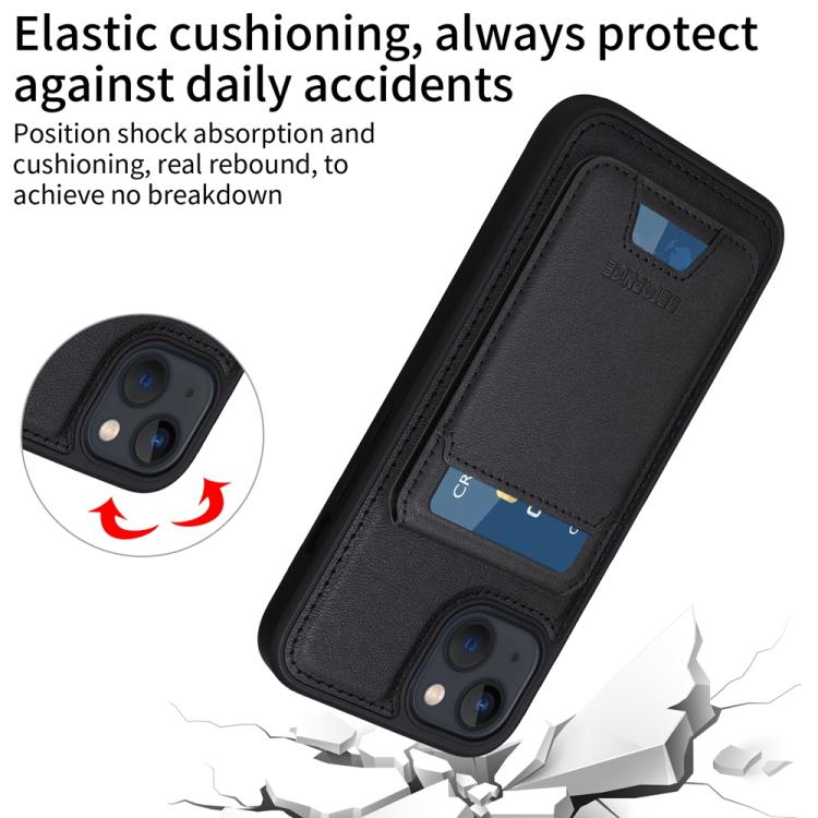 For iPhone 14 / 13 BETOPNICE Vertical Flip Detachable MagSafe Wallet Phone Case(Black)