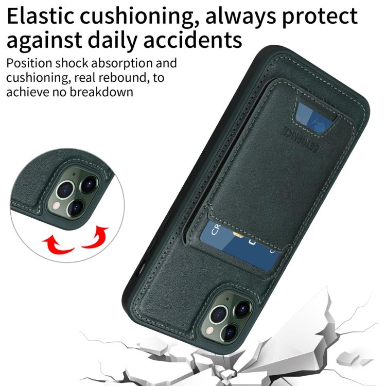 For iPhone 11 Pro Max BETOPNICE Vertical Flip Detachable MagSafe Wallet Phone Case(Green)