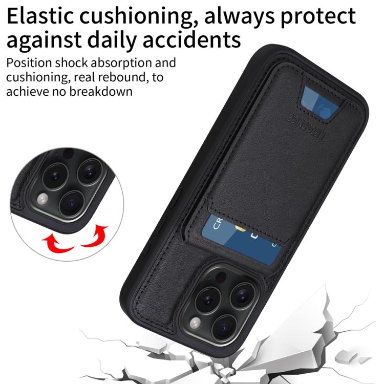 For iPhone 15 Pro BETOPNICE Vertical Flip Detachable MagSafe Wallet Phone Case(Black)