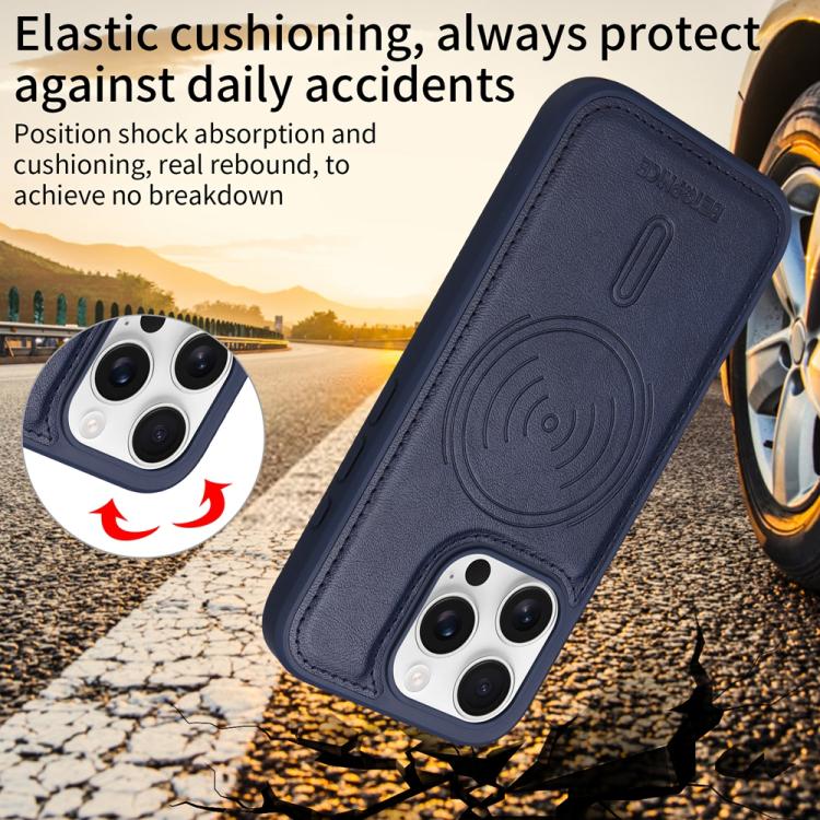 For iPhone 16 Pro BETOPNICE Horizontal Flip Detachable MagSafe Wallet Phone Case(Blue)