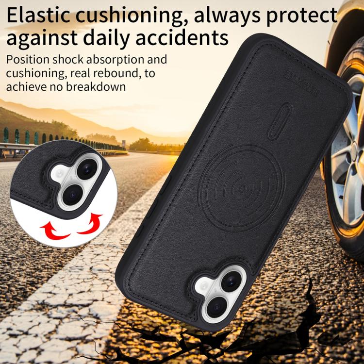 For iPhone 16 Plus BETOPNICE Horizontal Flip Detachable MagSafe Wallet Phone Case(Black)
