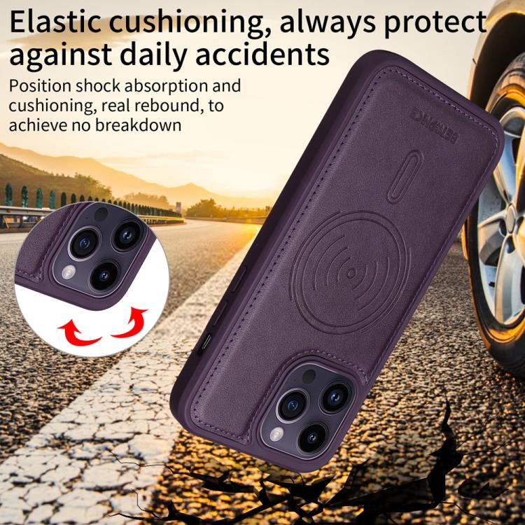 For iPhone 14 Pro Max BETOPNICE Horizontal Flip Detachable MagSafe Wallet Phone Case(Purple)