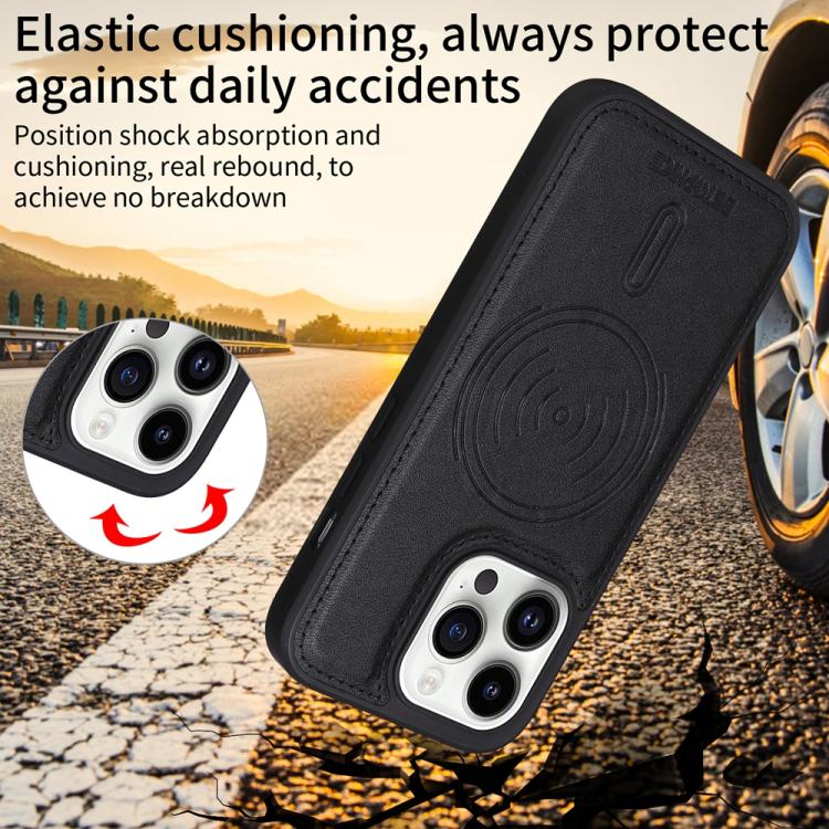 For iPhone 14 Pro BETOPNICE Horizontal Flip Detachable MagSafe Wallet Phone Case(Black)