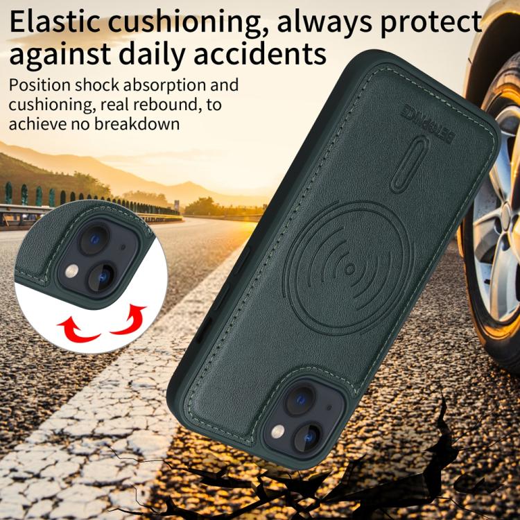 For iPhone 14 / 13 BETOPNICE Horizontal Flip Detachable MagSafe Wallet Phone Case(Green)