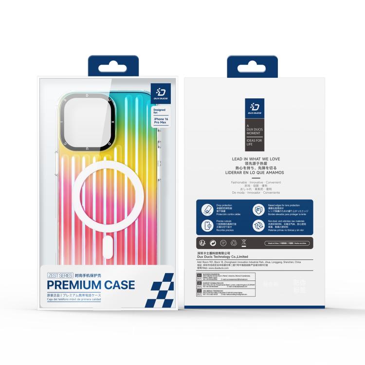 For iPhone 16 Pro Max DUX DUCIS ZEST Series Colorful Gradient MagSafe Magnetic Phone Case(Gradient Rainbow)