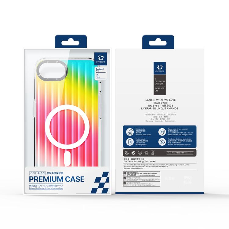 For iPhone 16e DUX DUCIS ZEST Series Colorful Gradient MagSafe Magnetic Phone Case(Gradient Rainbow)