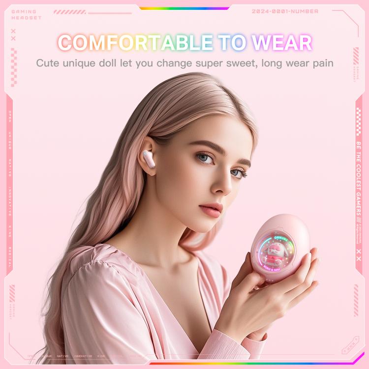 ONIKUMA T302 RGB Cute Unique Doll BT 5.4 Wireless Earphones(Pink)