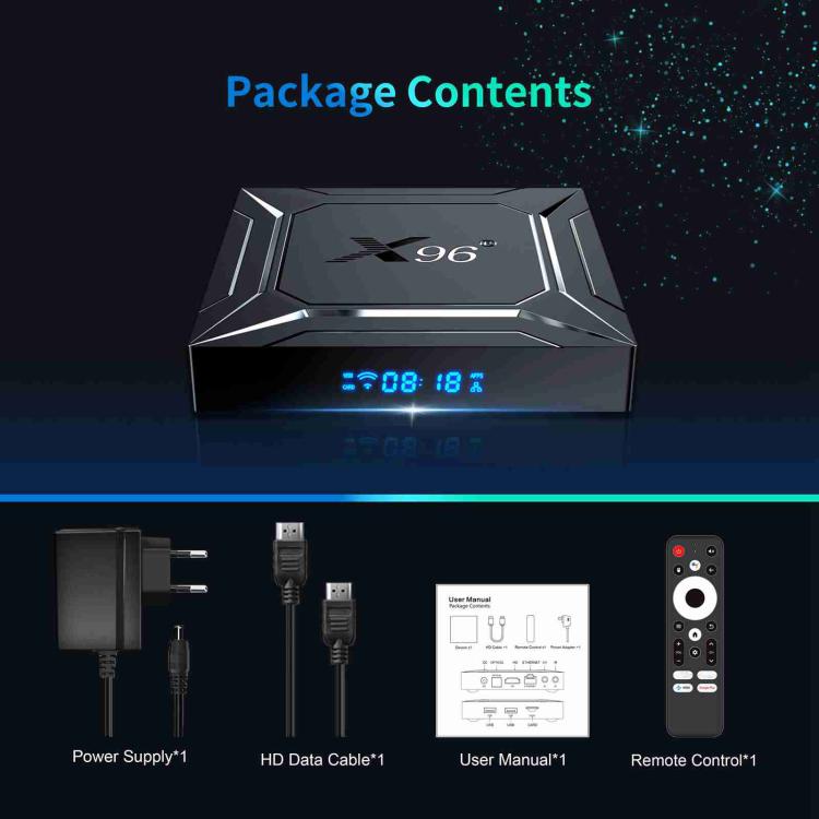 X96 M200 YB951 Android 14.0 Smart TV Box, Amlogic S905X5M Quad-core ARM Cortex A55, 2GB+16GB, 4GB+32GB
