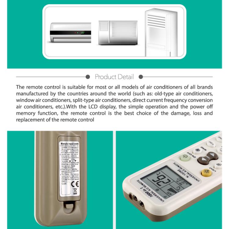 CHUNGHOP K-1028E Universal Air Conditioner Remote Control with Torch