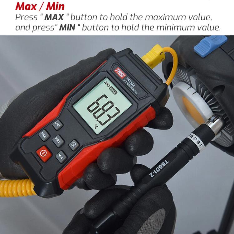 TRSI TA616A Industrial Handheld K-Type Thermocouple Thermometer, Single Channel, Basic Version