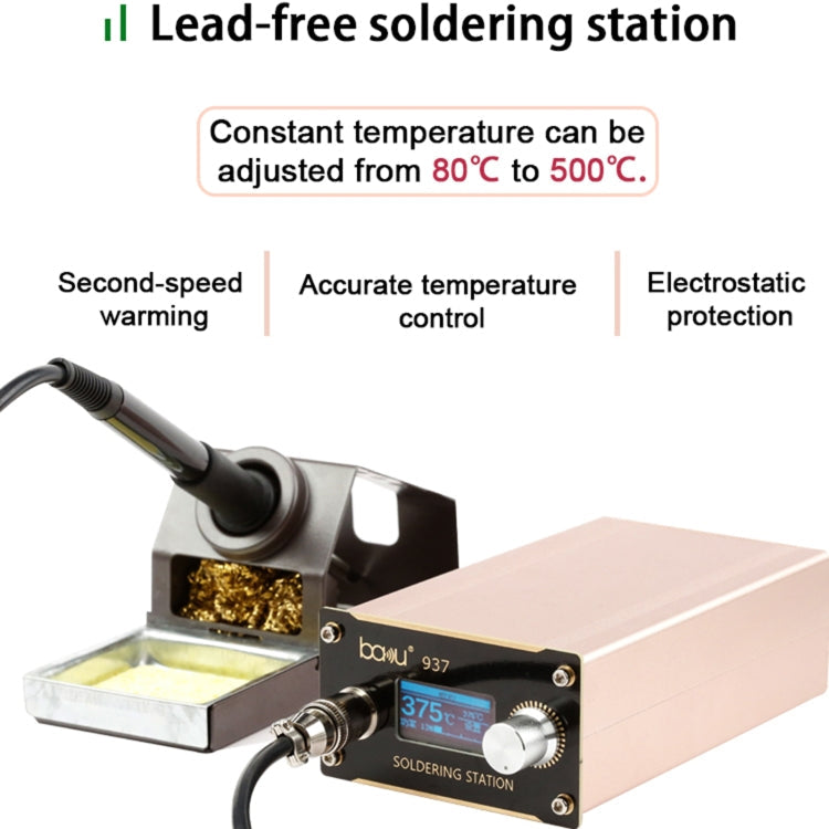 BAKU BA-937 LCD Digital Display Soldering Iron Welding Station Set, US Plug