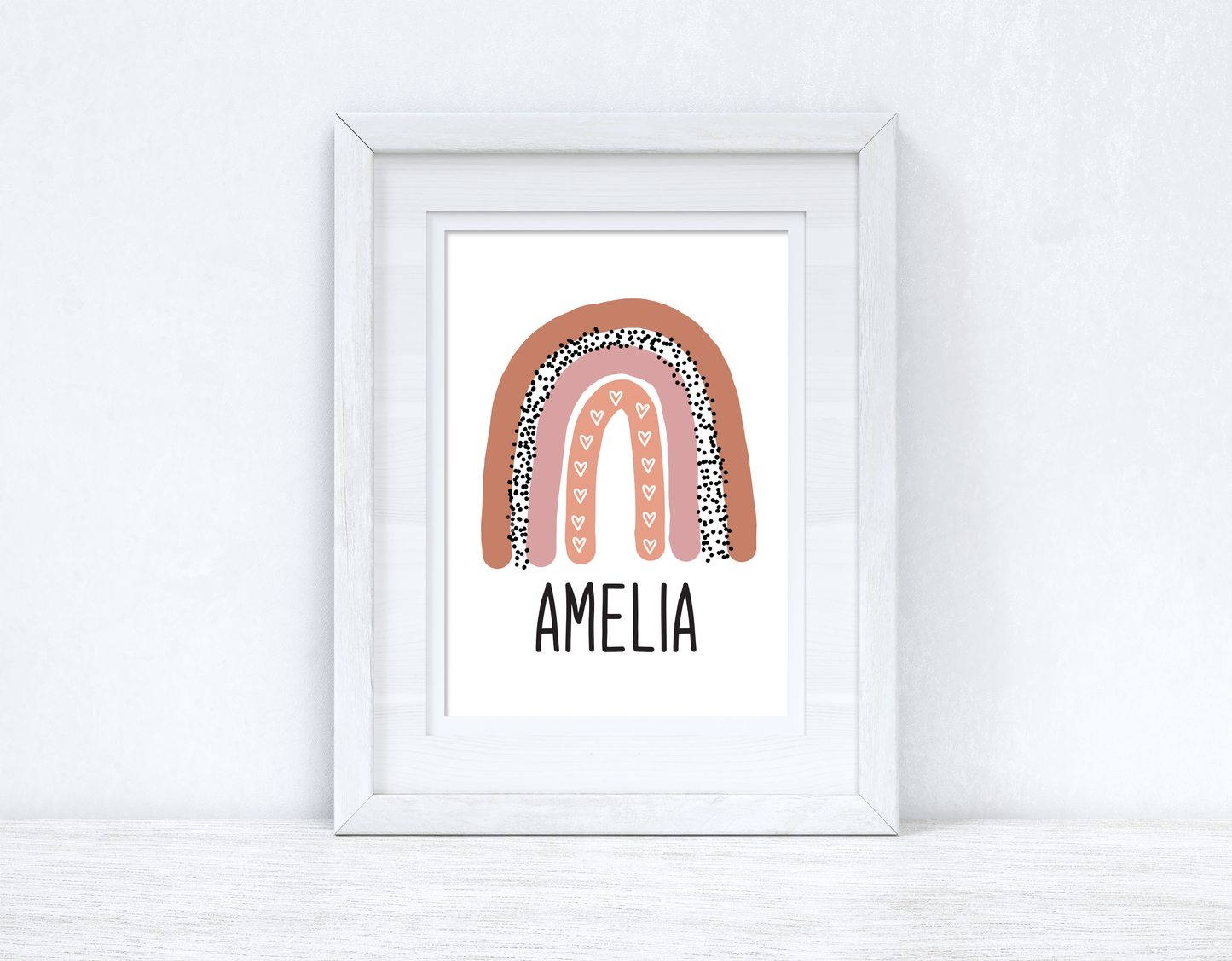 Personalised Earthy Rainbow Name Boho Children's Room Wall Bedroom Decor Print