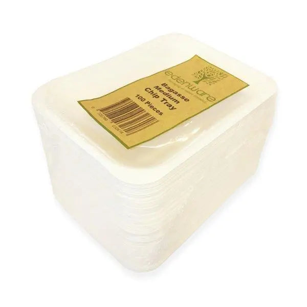 Edenware Bagasse Medium Chip Tray 100 Pieces
